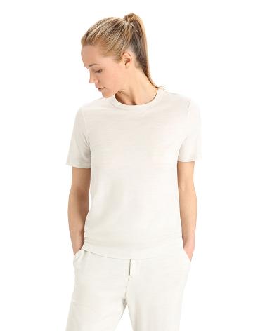 Dámské Tričko Icebreaker MerinoFine™ Krátké Sleeve Bílé | CZ 1336YXFU